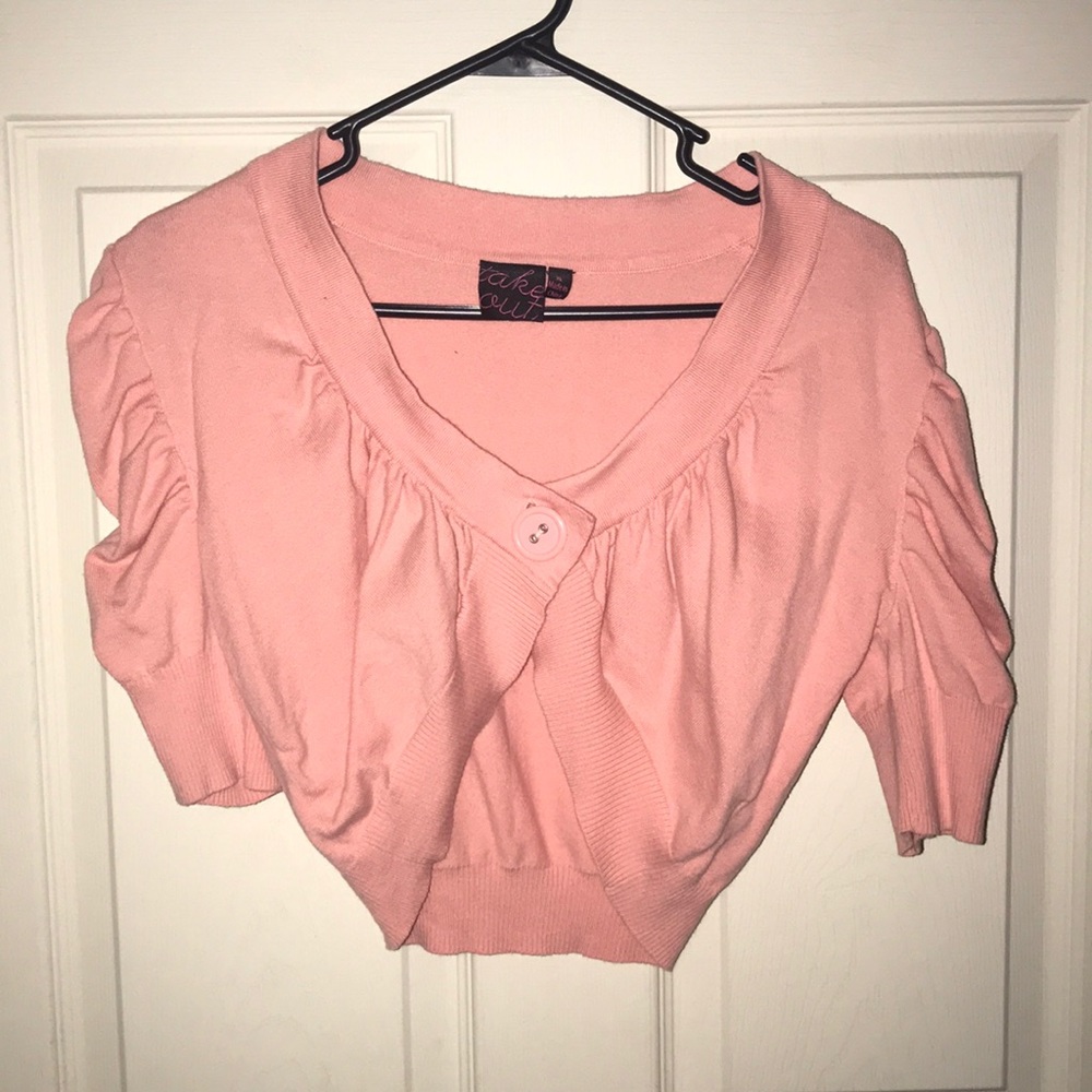 Peach short sleeved cardigan